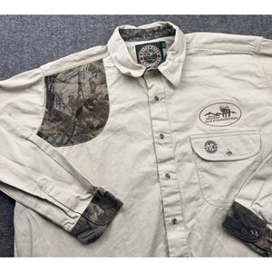 Whitewater Outdoors Rocky Mountain Elk Foundation Realtree Camo Shirt Sz 2XL‎